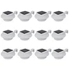 Image de vidaXL 12x Lampes Solaires à LED d'Extérieur pour Clôture Eclairage Lampes d'Allée Lumière de Jardin Terrasse Patio Cour Balcon Chemin Extérieur Blanc