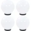 Image de vidaXL 4x Lampes à LED sous Forme de Boule Sphérique Eclairage Lampes Solaires Lampes d'Allée Lumière de Jardin Patio Terrasse Cour Balcon Chemin 20 cm PMMA