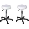 Image de vidaXL Tabourets de bureau lot de 2 Blanc 35,5x84 cm Similicuir