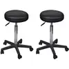 Image de vidaXL Tabourets de bureau lot de 2 Noir 35,5x84 cm Similicuir