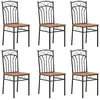 Image de Chaises à manger lot de 6 marron MDF