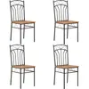 Image de vidaXL Chaises à manger lot de 4 marron MDF