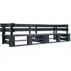 Image de vidaXL Canapé palette à 2 places de jardin noir bois