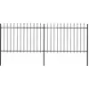 Image de vidaXL Clôture de jardin avec dessus en lance Acier 3,4x1,2 m Noir