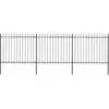 Image de vidaXL Clôture de jardin avec dessus en forme de lance en acier 537 x 150 cm Noir