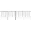 Image de vidaXL Clôture de jardin avec dessus en forme de lance en acier 714,5 x 150 cm Noir