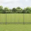 Image de vidaXL Clôture de jardin avec dessus en forme de lance en acier 1070 x 150 cm Noir