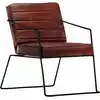 Image de vidaXL Fauteuil Marron foncé Cuir véritable