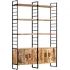 Image de vidaXL Bibliothèque à 4 niveaux 124x30x180 cm Bois de manguier brut