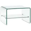 Image de vidaXL Table Basse Table de Salon Table d'Appoint Bout de Canapé Table de Canapé Salle de Séjour Intérieur Maison Clair 50x45x33 cm Verre Trempé