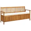 Image de vidaXL Banc de rangement avec coussin 170 cm Bois d'acacia solide
