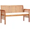 Image de vidaXL Banc de jardin 3 places avec coussin 150cm Bois d'acacia massif
