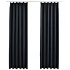 Image de Rideaux occultants avec crochets 2 pcs Anthracite 140x175 cm