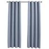 Image de vidaXL 2X Rideaux Occultants avec Anneaux Occultant à Oeillet Chambre à Coucher Fenêtre Salon Bureau Maison Intérieur Métal Gris 140x245 cm