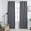 Image de vidaXL Rideaux occultants avec crochets 2 pcs Gris 140x245 cm
