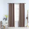 Image de vidaXL Rideaux occultants avec anneaux en métal 2 pcs Taupe 140x225 cm