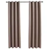Image de vidaXL 2X Rideaux Occultants avec Anneaux Occultant à Oeillet Chambre à Coucher Fenêtre Salon Bureau Maison Intérieur Métal Taupe 140x245 cm