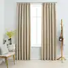 Image de vidaXL Rideaux occultants avec crochets 2 pcs Beige 140x175 cm