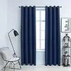 Image de vidaXL Rideaux occultants avec anneaux en métal 2 pcs Bleu 140x225 cm