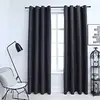 Image de vidaXL Rideaux occultants avec anneaux Métal 2pcs Anthracite 140x225cm