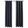Image de Rideaux occultants avec anneaux Métal 2pcs Anthracite 140x245cm