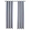 Image de vidaXL 2X Rideaux Occultants avec Anneaux en Métal Occultant à Oeillet Chambre à Coucher Fenêtre Salon Bureau Maison Intérieur Gris 140x225 cm