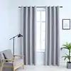 Image de vidaXL Rideaux occultants avec anneaux en métal 2 pcs Gris 140x225 cm