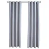 Image de vidaXL 2X Rideaux Occultants avec Anneaux en Métal Occultant à Oeillet Chambre à Coucher Fenêtre Salon Bureau Maison Intérieur Gris 140x245 cm