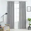 Image de vidaXL Rideaux occultants avec crochets 2 pcs Gris 140x175 cm
