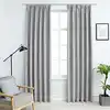 Image de vidaXL Rideaux occultants avec crochets 2 pcs Gris 140x225 cm