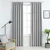 Image de vidaXL Rideaux occultants avec crochets 2 pcs Gris 140x245 cm