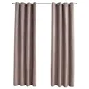 Image de vidaXL 2X Rideaux Occultants avec Anneaux en Métal Occultant à Oeillet Chambre à Coucher Fenêtre Salon Bureau Maison Intérieur Taupe 140x175 cm