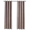 Image de vidaXL 2X Rideaux Occultants avec Anneaux en Métal Occultant à Oeillet Chambre à Coucher Fenêtre Salon Bureau Maison Intérieur Taupe 140x245 cm