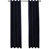 Image de vidaXL 2X Rideaux Occultants avec Anneaux Occultant à Oeillet Chambre à Coucher Fenêtre Salon Bureau Maison Intérieur Velours Noir 140x175 cm
