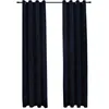 Image de vidaXL 2X Rideaux Occultants avec Anneaux Occultant à Oeillet Chambre à Coucher Fenêtre Salon Bureau Maison Intérieur Velours Noir 140x225 cm