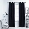 Image de vidaXL Rideaux occultants avec anneaux 2 pcs Velours Noir 140x225 cm