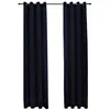 Image de vidaXL 2X Rideaux Occultants avec Anneaux Occultant à Oeillet Chambre à Coucher Fenêtre Salon Bureau Maison Intérieur Velours Noir 140x245 cm