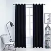 Image de vidaXL Rideaux occultants avec anneaux 2 pcs Velours Noir 140x245 cm