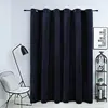 Image de vidaXL Rideau occultant avec anneaux en métal Velours Noir 290x245 cm
