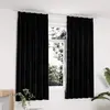 Image de vidaXL Rideaux occultants avec crochets 2 pcs Velours Noir 140x175 cm