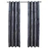 Image de vidaXL 2X Rideaux Occultants avec Anneaux Occultant à Oeillet Chambre à Coucher Fenêtre Salon Bureau Maison Intérieur Velours Anthracite 140x175 cm