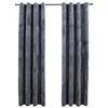Image de vidaXL 2X Rideaux Occultants avec Anneaux Occultant à Oeillet Chambre à Coucher Fenêtre Salon Bureau Maison Intérieur Velours Anthracite 140x225 cm
