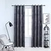 Image de vidaXL Rideaux occultants et anneaux 2pcs Velours Anthracite 140x225cm