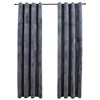 Image de vidaXL 2X Rideaux Occultants avec Anneaux Occultant à Oeillet Chambre à Coucher Fenêtre Salon Bureau Maison Intérieur Velours Anthracite 140x245 cm