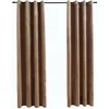 Image de vidaXL 2X Rideaux Occultants avec Anneaux Occultant à Oeillet Chambre à Coucher Fenêtre Salon Bureau Maison Intérieur Velours Beige 140x225 cm