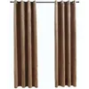 Image de vidaXL 2X Rideaux Occultants avec Anneaux Occultant à Oeillet Chambre à Coucher Fenêtre Salon Bureau Maison Intérieur Velours Beige 140x245 cm