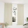 Image de vidaXL Rideaux occultants avec crochets 2 pcs Velours Crème 140x175 cm
