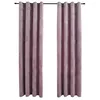 Image de vidaXL 2X Rideaux Occultants avec Anneaux Occultant à Oeillet Chambre à Coucher Fenêtre Salon Bureau Maison Intérieur Velours Rose 140x175 cm