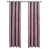 Image de vidaXL 2X Rideaux Occultants avec Anneaux Occultant à Oeillet Chambre à Coucher Fenêtre Salon Bureau Maison Intérieur Velours Rose 140x245 cm