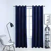 Image de vidaXL Rideaux occultants et anneaux 2pcs Velours Bleu foncé 140x225cm